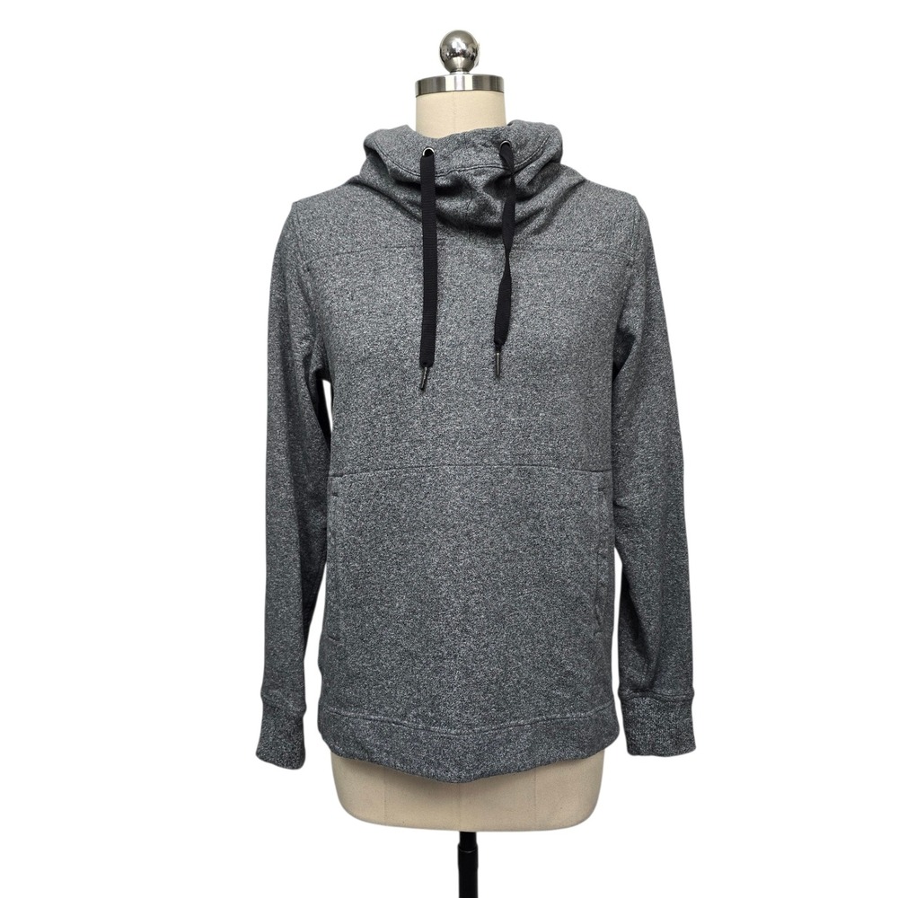 Lululemon Hoodie Pullover Heathered Grey Speckled Funnel Neck Size 6‎